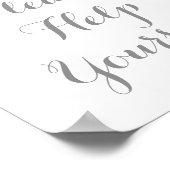 お気に救済入り下さいピンクの水色の花 ポスター (角)