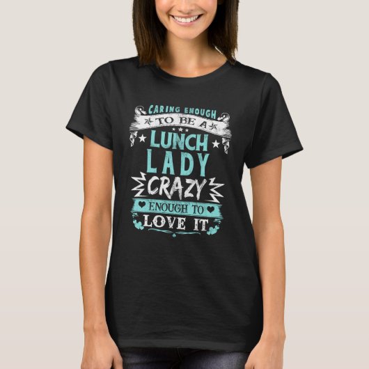 お気に昼の女性おもしろい学校の食堂で十分だ Tシャツ (正面)
