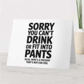 お気の毒にズボンの赤ちゃんシャワーが飲めない カード (正面)