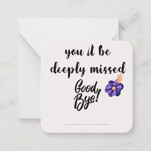 お気の毒に思離れう ノートカード (裏面)