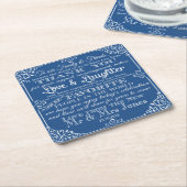 お気パーソナライズされたに入り結婚のコースター スクエアペーパーコースター (アングル)