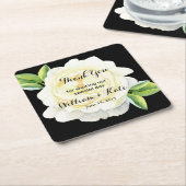 お気パーソナライズされたに入り結婚のコースター スクエアペーパーコースター (アングル)