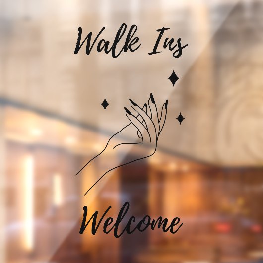 お気軽にお越しください ネイルサロン ブラック ウィンドウサイン (シート2)