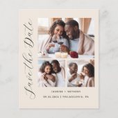 お気軽3枚写真入りベージュSave the Date (正面)