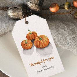 お水の色のカボチャ素朴に感謝 ギフトタグ