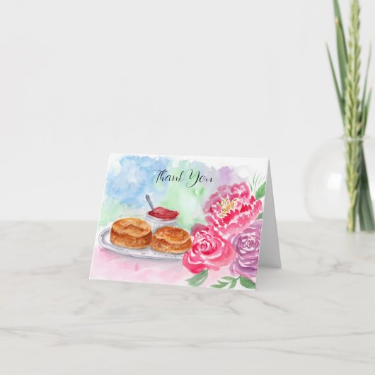 お水の色のスコーンと牡丹 カード (正面)