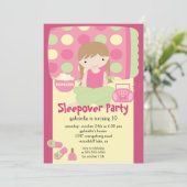 お泊まりの誕生日パーティーの招待 招待状 (スタンド正面)