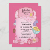 お泊まりの誕生日パーティー 招待状 (正面/裏面)