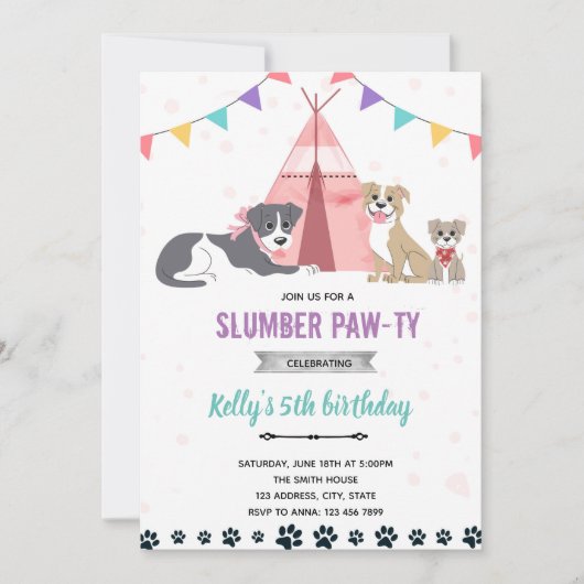 お泊まりの質屋パーティー 招待状 (正面)