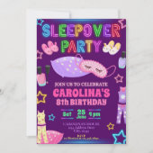 お泊まりパーティーの招待状 招待状 (正面)