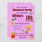 お泊まりパーティーの招待状 招待状 (正面/裏面)