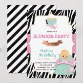 お泊まりパーティーの招待状 招待状 (正面/裏面)