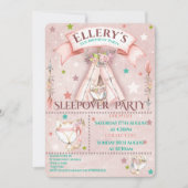 お泊まりパーティーの招待状 | 誕生日のスリーパー・パーティー 招待状 (正面)