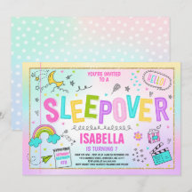 お泊まりパーティー招待状 スリーパー パジャマパーティー