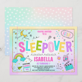 お泊まりパーティー招待状 スリーパー パジャマパーティー 招待状