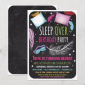 お泊まりパーティー誕生日招待状 招待状 (正面/裏面)