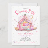 お泊まりパーティー グランピング テント 誕生日 招待状 (正面)