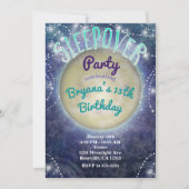 お泊まりパーティー 月夜の空 招待状 (正面)