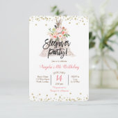 お泊まり会の女の子のパーティー招待状 招待状 (スタンド正面)