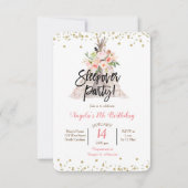 お泊まり会の女の子のパーティー招待状 招待状 (正面)