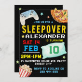 お泊まり会の男子からのスリープオーバー・パーティーの招待状 招待状 (正面/裏面)