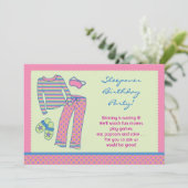 お泊まり会の誕生日パーティー招待状 招待状 (スタンド正面)