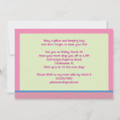 お泊まり会の誕生日パーティー招待状 招待状 (裏面)