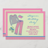 お泊まり会の誕生日パーティー招待状 招待状 (正面/裏面)