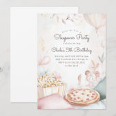 お泊まり映画鑑賞会 誕生日 映画鑑賞会 パーティー 招待状 (正面/裏面)