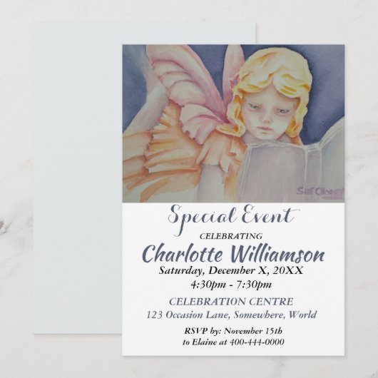 お泊りパーティーイベント招待状 招待状 (正面/裏面)