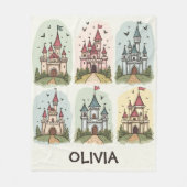 お洒落おとぎ話の城 フリースブランケット (正面)