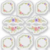 お洒落おとぎ話バラフローラリース&縁ど シール (正面)