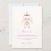お洒落おとぎ話ユニコーンボトルベビーシャワー サンキューカード (正面)