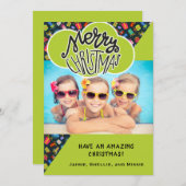 お洒落おもしろいカスタム写真の子供のクリスマス シーズンカード (正面/裏面)