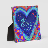 お洒落おもしろいカラフル可愛い愛ハート フォトプラーク (正面)