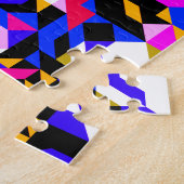 お洒落おもしろいカラフル幾何学的抽象芸術パターン ジグソーパズル (側面)