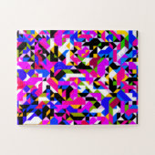 お洒落おもしろいカラフル幾何学的抽象芸術パターン ジグソーパズル (横)