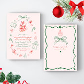 お洒落おもしろいクッキー&カクテルクリスマスパーティー 招待状