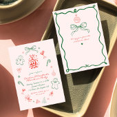 お洒落おもしろいクッキー&カクテルクリスマスパーティー 招待状