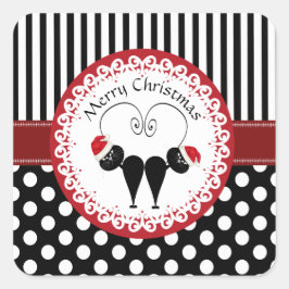 お洒落おもしろいクリスマス スクエアシール