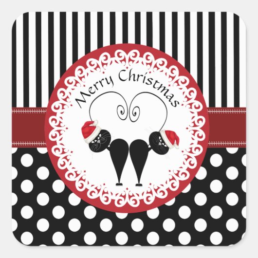 お洒落おもしろいクリスマス スクエアシール (正面)