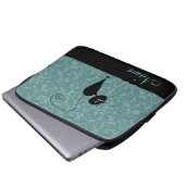 お洒落おもしろいトレンディー黒猫ダマスクケースメイト ラップトップスリーブ (正面下部)