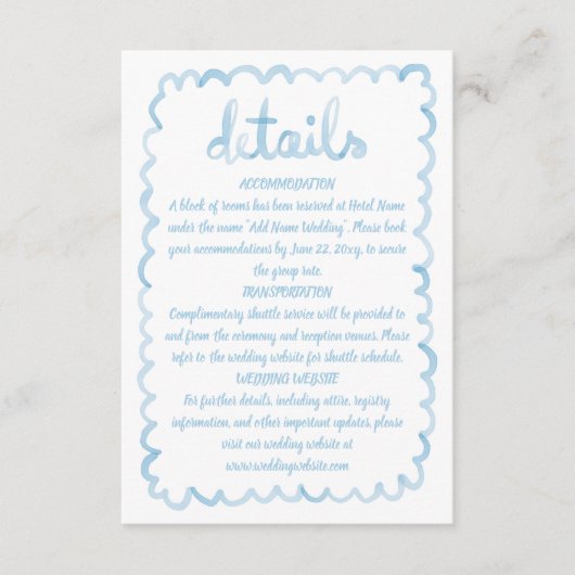 お洒落おもしろいハンドダスク図解入りの、写真付きのブルーフレーム エンクロージャーカード (正面)