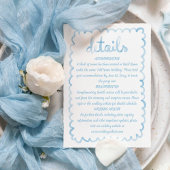 お洒落おもしろいハンドダスク図解入りの、写真付きのブルーフレーム エンクロージャーカード