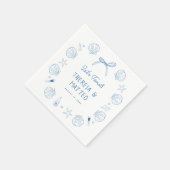 お洒落おもしろいハンドドロッ航海のド海結婚岸 スタンダードカクテルナプキン (角)