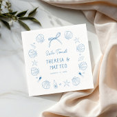 お洒落おもしろいハンドドロッ航海のド海結婚岸 スタンダードカクテルナプキン