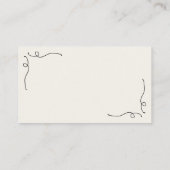 お洒落おもしろいハンドドローフランスのドのフラ結婚ット名 プレイスカード (裏面)