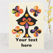 お洒落おもしろいホリデー誕生日 カード (黄色い花)