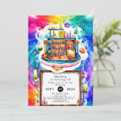 お洒落おもしろい化学誕生日 招待状 (スタンド正面)