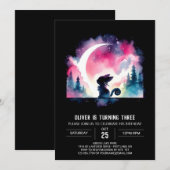 お洒落おもしろい猫誕生日 招待状 (正面/裏面)